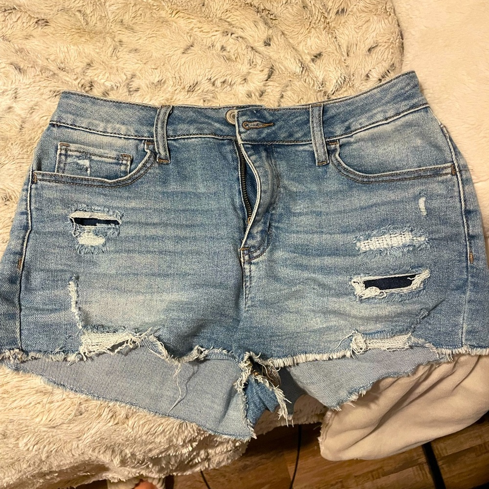 Jean shorts.